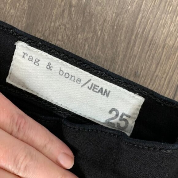 Rag & Bone Legging Skinny Jeans Blackout Denim Mid rise Stretch Size 25 - Picture 12 of 16